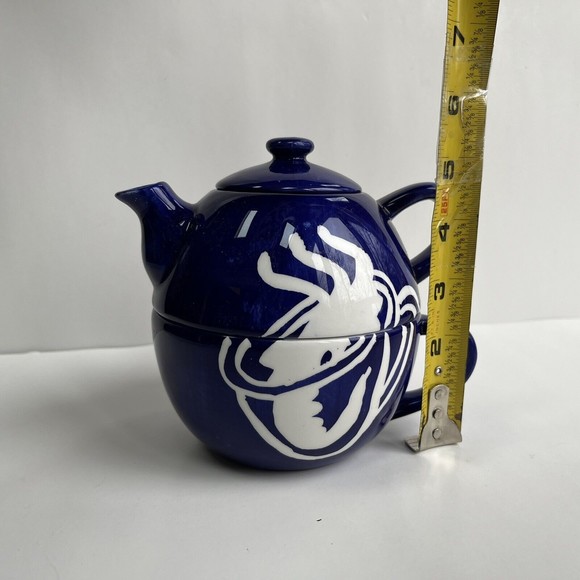 Vintage Cardinal Cobalt Blue Solo Beverage for 1 Handpainted Stack Teapot&Cup - Picture 10 of 11